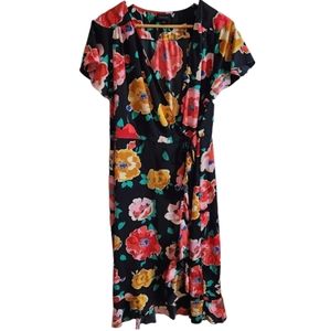 Who What Wear Floral Ruffled Wrap Maxi Dress